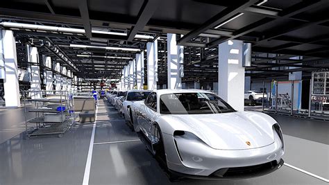 photo of Porsche Taycan car production